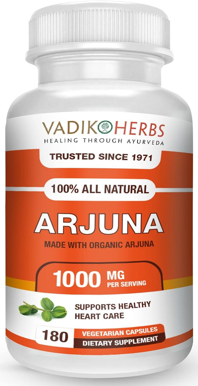 Arjuna Arjun Bark (Terminalia Arjuna) Powder Wildcrafted/Harvested in Nature, Safety Tested (180 Vegicaps), Heart Health, Cardiovascular Support, Blood Pressure Maintenance