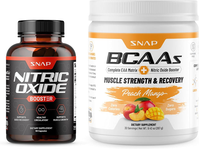 Snap Supplements Nitric Oxide Booster and BCAA Powder