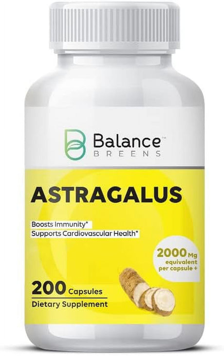 Balancebreens Astragalus Root 2000 Mg - 200 Capsules - Health Supplement Supports Cardiovascular Health and Healthy Immune Functions