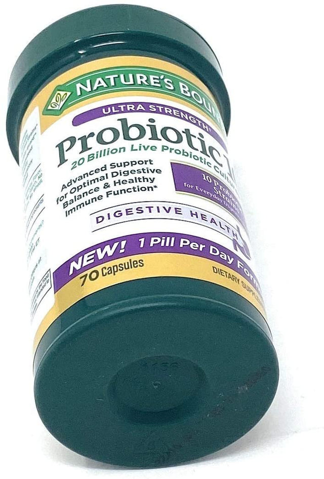 Nature'S Bounty Ultra Strength Probiotic 10, Support for Digestive, Immune and Upper Respiratory Health, 70 Capsules