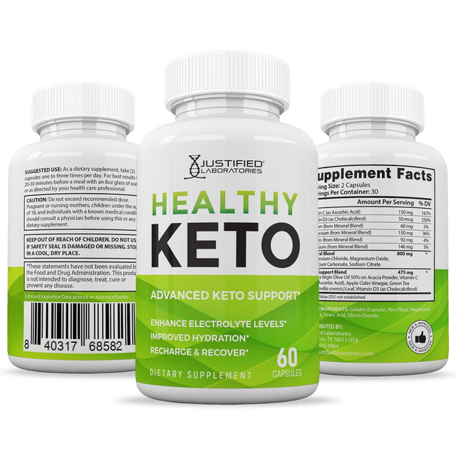 (3 Pack) Healthy Keto ACV Pills 1275Mg Dietary Supplement 180 Capsules