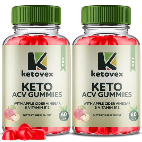 (2 Pack) Ketovex Keto ACV Gummies - Apple Cider Vinegar Supplement for Weight Loss - Energy & Focus Boosting Dietary Supplements for Weight Management & Metabolism - Fat Burn - 120 Gummies