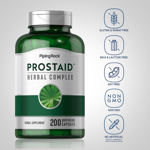 Prostate Supplement for Men | Prostaid Herbal Complex | 200 Capsules | Non-Gmo, Gluten Free | by Piping Rock