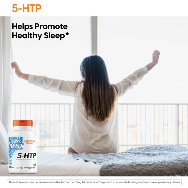 Doctor'S Best 5-HTP, Non-Gmo, Vegan, Gluten Free, Soy Free, 100 Mg, 180 Veggie Caps