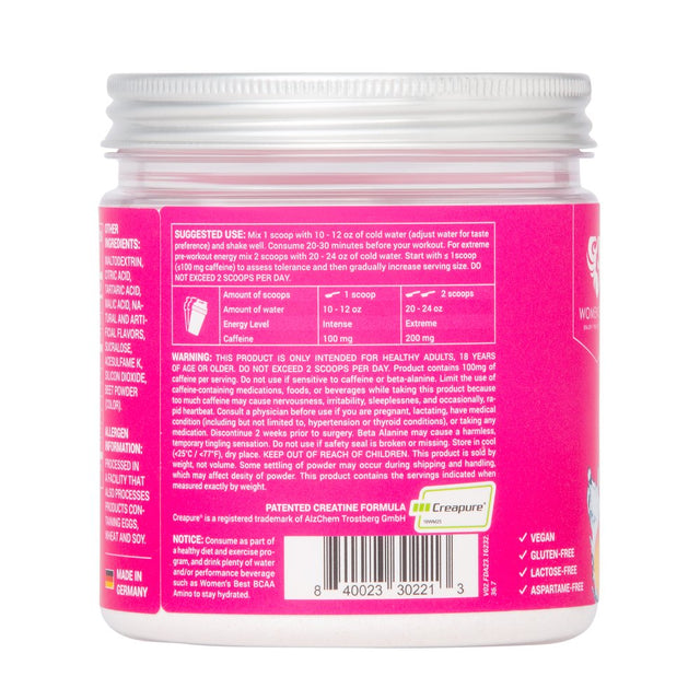 Women'S Best Pre-Workout Booster Powder, Sour Peach Candy, 200G, 7 Oz