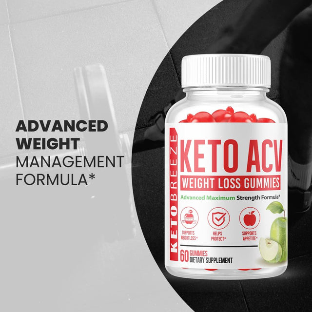 (3 Pack) Keto Breeze ACV Gummies - Supplement for Weight Loss - Energy & Focus Boosting Dietary Supplements for Weight Management & Metabolism - Fat Burn - 180 Gummies