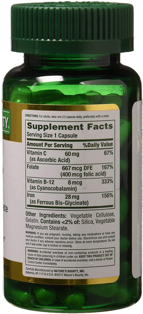 Nature'S Bounty Gentle Iron 28 Mg 90 Capsules