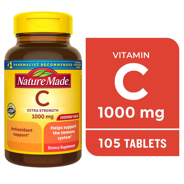 Nature Made Extra Strength Vitamin C 1000 Mg Tablets, Dietary Supplement, 105 Count