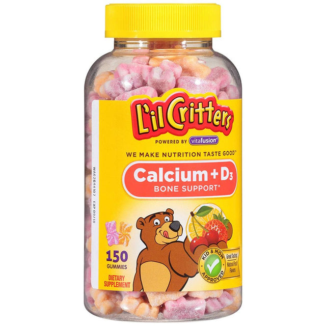 L'Il Critters Calcium Gummy Bears with Vitamin D3, 150 Count