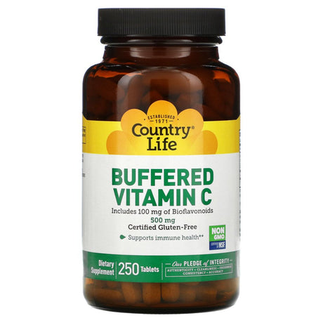 Buffered Vitamin C, 500 Mg, 250 Tablets, Country Life