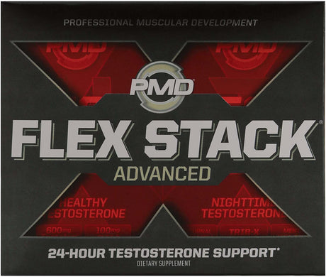 PMD Sports Flex Stack Advanced 24-Hour Testosterone Stack for Lean Muscle Growth, Strength, Recovery, Libido and Restful Sleep - N-Test 600 Advanced / 90 Liquid T-Gels, Z-Test 90 Capsules …