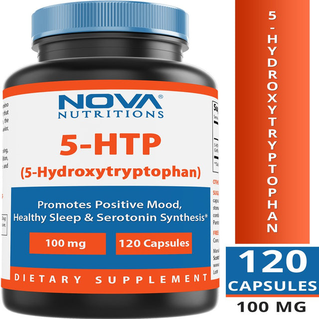 Nova Nutritions 5 HTP 100 Mg 120 Capsules, 5-HTP Promotes Healthy Sleep