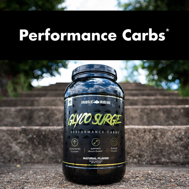 Anabolic Warfare Glyco Surge Glycogen Supplement Performance Carbs to Help Lean Muscle Growth, Post Workout Recovery and Endurance* (Natural - 40 Servings)