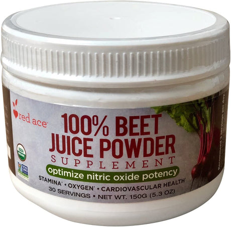 100% Certified Organic Beet Juice Supplement Powder/Nitric Oxide Booster/Helps Stamina, No Sugar Added, Non GMO, 5.3 Oz Jar