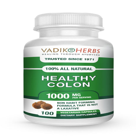 Healthy Colon by Vadik Herbs | Detox, Weight Loss, Increased Energy Levels | Safe, Herbal Bowel Cleanser | Ayurvedic Ayurveda Formula Made in the USA | Triphala (Trifala) plus Senna