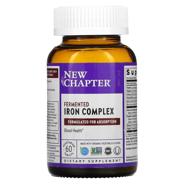 New Chapter, Fermented Iron Complex, 60 Vegetarian Tablets