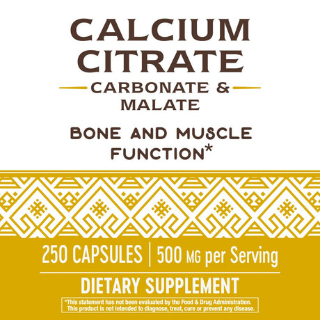 Nature'S Way Calcium Citrate, Carbonate & Malate, Bone & Muscle Function, 250 Capsules