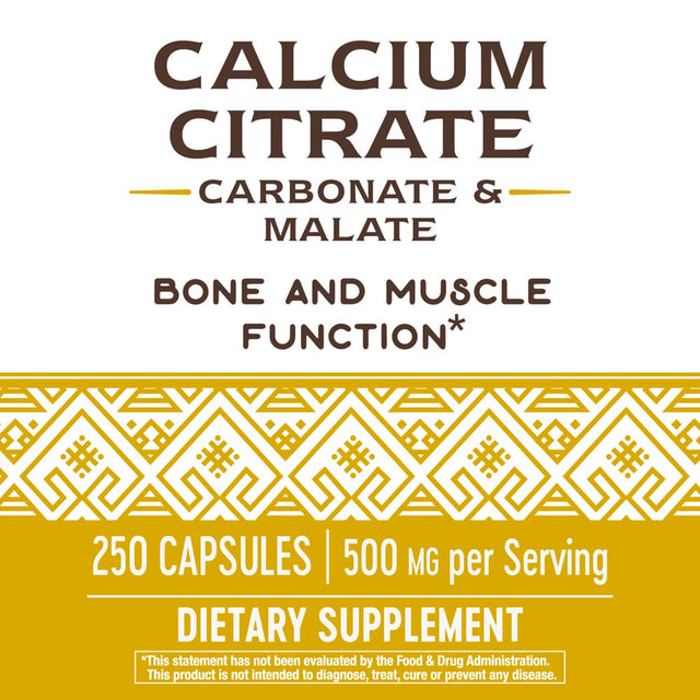 Nature'S Way Calcium Citrate, Carbonate & Malate, Bone & Muscle Function, 250 Capsules