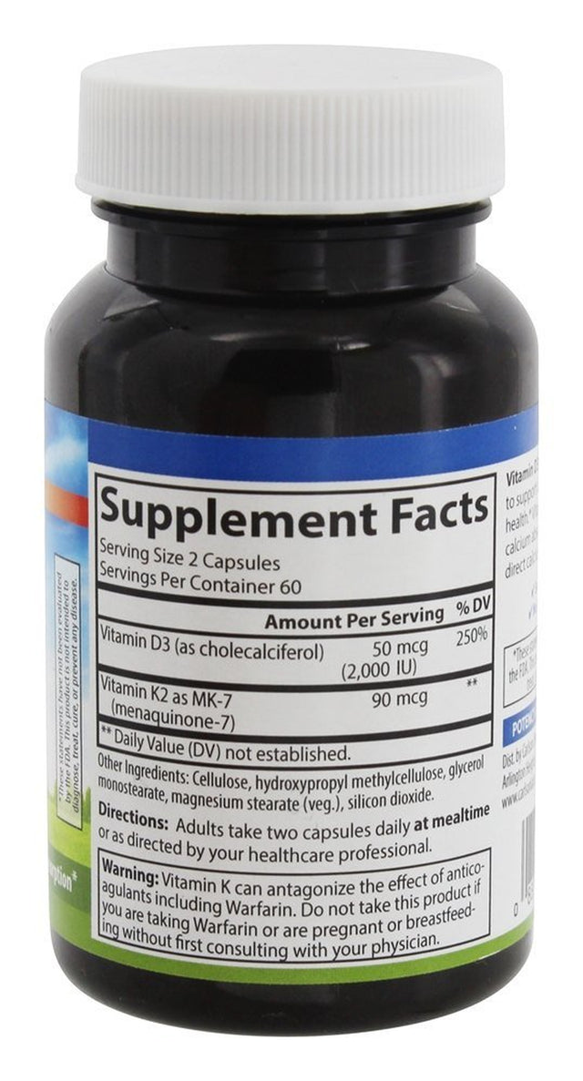 Carlson Labs - Vitamin D3 + K2 - 120 Capsules