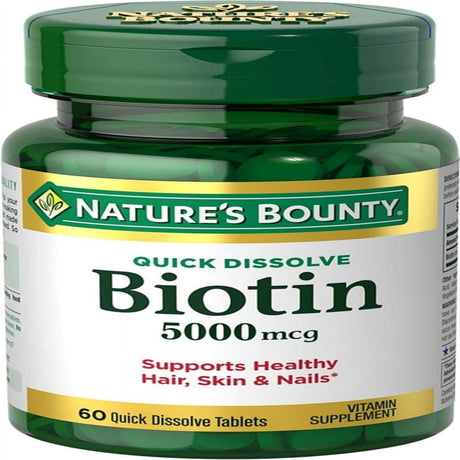 Nature'S Bounty Quick Dissolve Biotin Tablets, 5000Mcg, 60 Ct