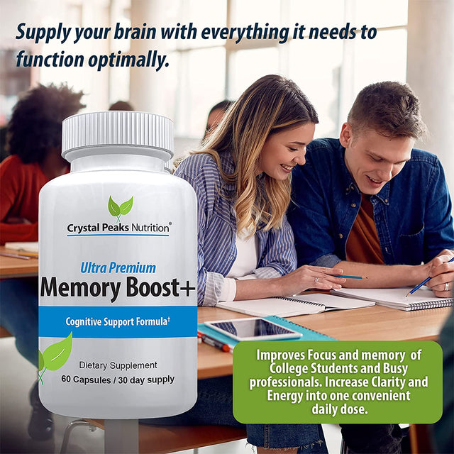 Memory Boost + Brain Health Supplement - Improve Focus, Clarity, Energy, Recall, Alertness and Cognitive Function. 60 Capsules/30-Day Supply