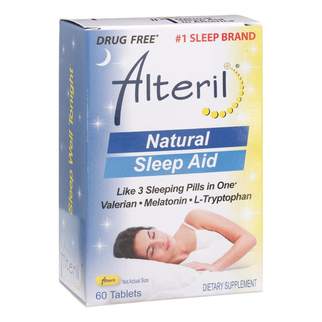 Alteril All Natural Sleep Aid Relaxing & Faster Asleep W/ L-Tryptophan, 60Ct