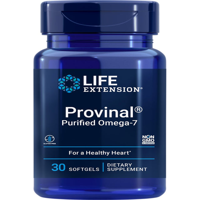 Life Extension Provinal Purified Omega-7 - Daily Essential Omega 7 Fatty Acids Supplement, Palmitoleic Acid Fish Oil for Heart Health & Inflammation Health Support - Gluten-Free, Non-Gmo - 30 Softgels