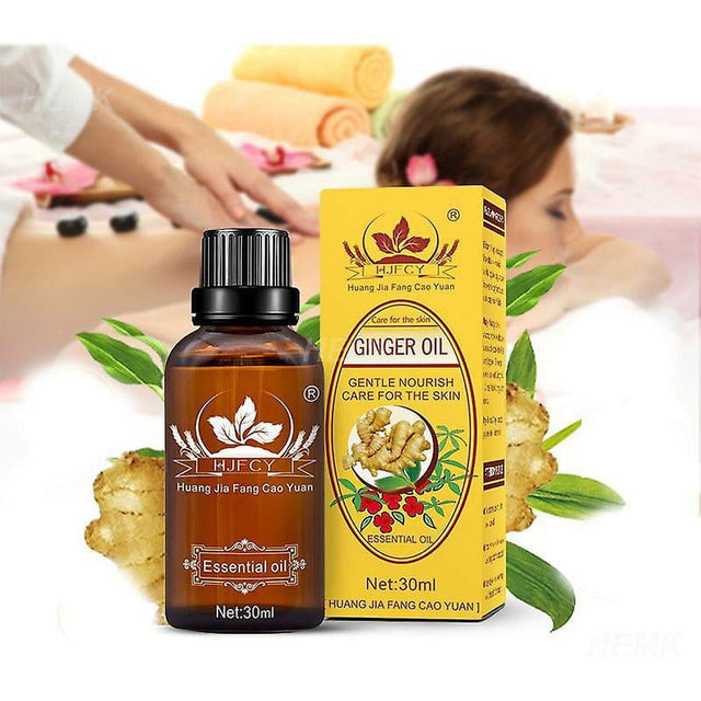 2Pcs Belly Drainage Ginger Oil Natural Therapy Drainage Body Massage Lymphatic Essential