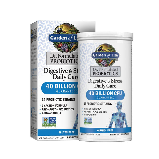 Garden of Life Dr. Formulated Digestive & Stress Probiotics | 30Ct