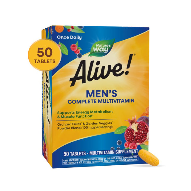 Nature'S Way Alive! Men'S Complete Multivitamin Tablets, B-Vitamins, 50 Count