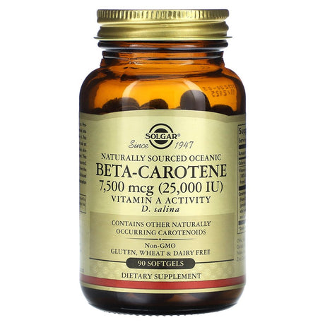 Solgar Naturally Sourced Oceanic Beta-Carotene 7,500 Mcg (25,000 IU) Softgels - 90 Ct