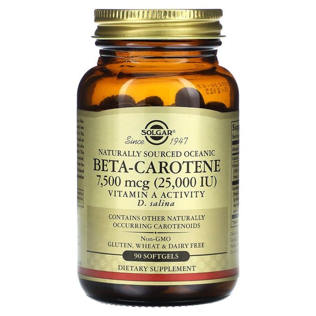 Solgar Naturally Sourced Oceanic Beta-Carotene 7,500 Mcg (25,000 IU) Softgels - 90 Ct