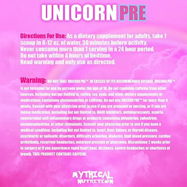 Unicorn PRE Workout by Insane Labz, Pre Workout Powder with Edible Glitter, Extreme Energy Nitric Oxide Boosting, Beta Alanine Betaine Taurine Ampiberry, 35 Srvgs, Glitter Punch