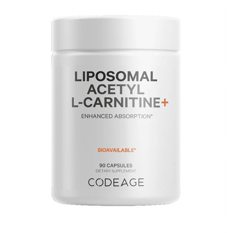 Codeage Liposomal Acetyl-L-Carnitine 500Mg Supplement, 3-Month Supply, Liposomal ALC, Non-Gmo, 90 Ct