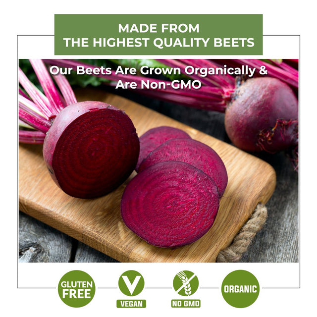 Organic Beet Root Powder - Beetroot Extract - Beet Root Juice Supplements Rich in Nitric Oxides for Energy Booster, Super Beats Flavor for Delicious Smoothie, Vegan Friendly, Water Soluble (Pack of 2)