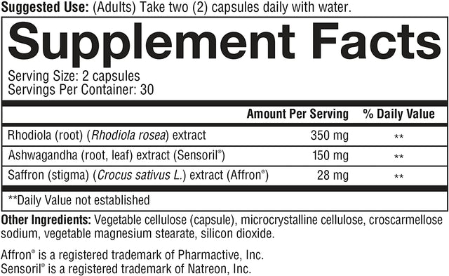 Youtheory Saffron Advanced with Rhodiola, 60 Count