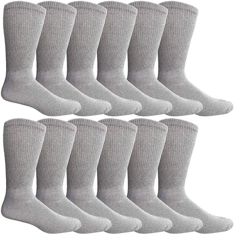 Yacht & Smith Loose Fit Non-Binding Soft Cotton Diabetic Crew and Ankle Socks, Bulk Value Pack