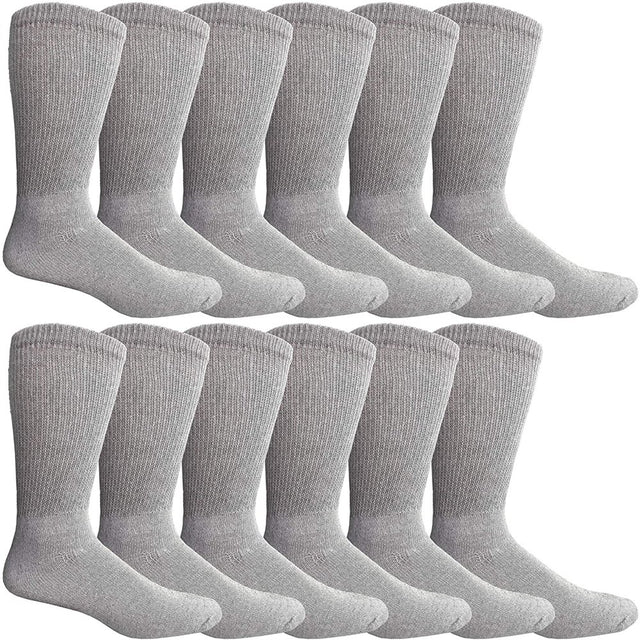 Yacht & Smith Loose Fit Non-Binding Soft Cotton Diabetic Crew and Ankle Socks, Bulk Value Pack