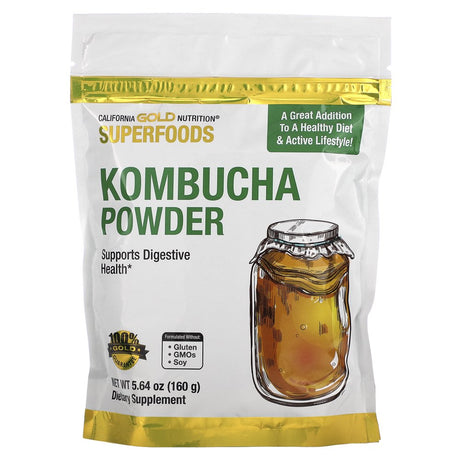 California Gold Nutrition SUPERFOODS - Kombucha Powder, Unflavored, 5.64 Oz (160 G)