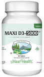 Maxi Health Natural Vitamin D3 -"5000 IU" - Nutrition Supplement - 90 Tablets - Kosher