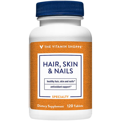 The Vitamin Shoppe Hair, Skin and Nails, with 400MCG of Biotin, Support for Healthy Vibrant Hair, Healthy Skin & Strong Nails (120 Tablets)