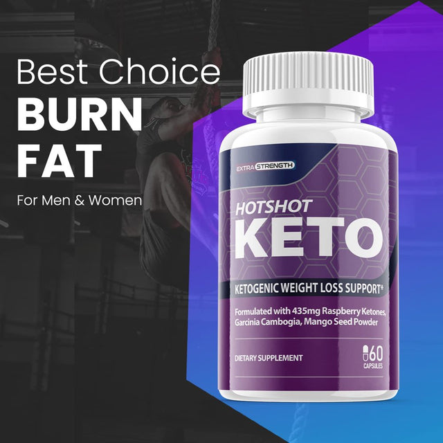 Hotshot Keto - Dietary Supplement for Weight Loss - Energy & Focus Boosting Supplements for Weight Management & Metabolism - Advanced Fat Burn Raspberry Ketones Pills - 300 Capsules (5 Pack)