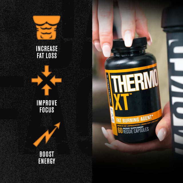 Jacked Factory Thermo XT Thermogenic Fat Burner - Cutting Weight Loss Supplement W/Egcg, Capsimax, Forskolin, & More - Appetite Suppressant & Energy Booster for Men & Women - 60 Natural Veggie Pills