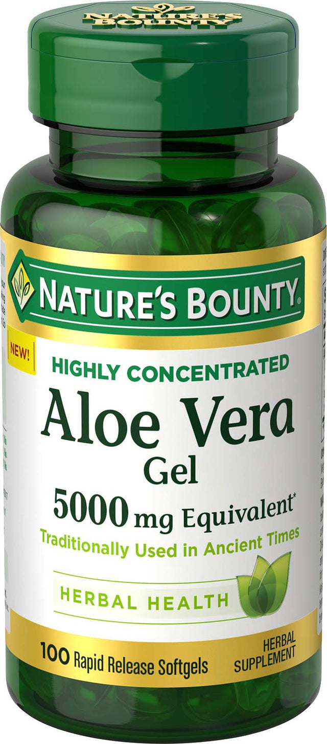 Nature'S Bounty Aloe Vera 5000 Mg Rapid Release Softgels for Herbal Health, 100 Ct