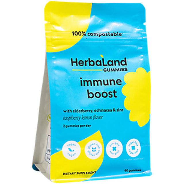 Herbaland - Immune Boost Gummies for Adults - Vegan Vitamin Supplement, Raspberry Lemon Flavor