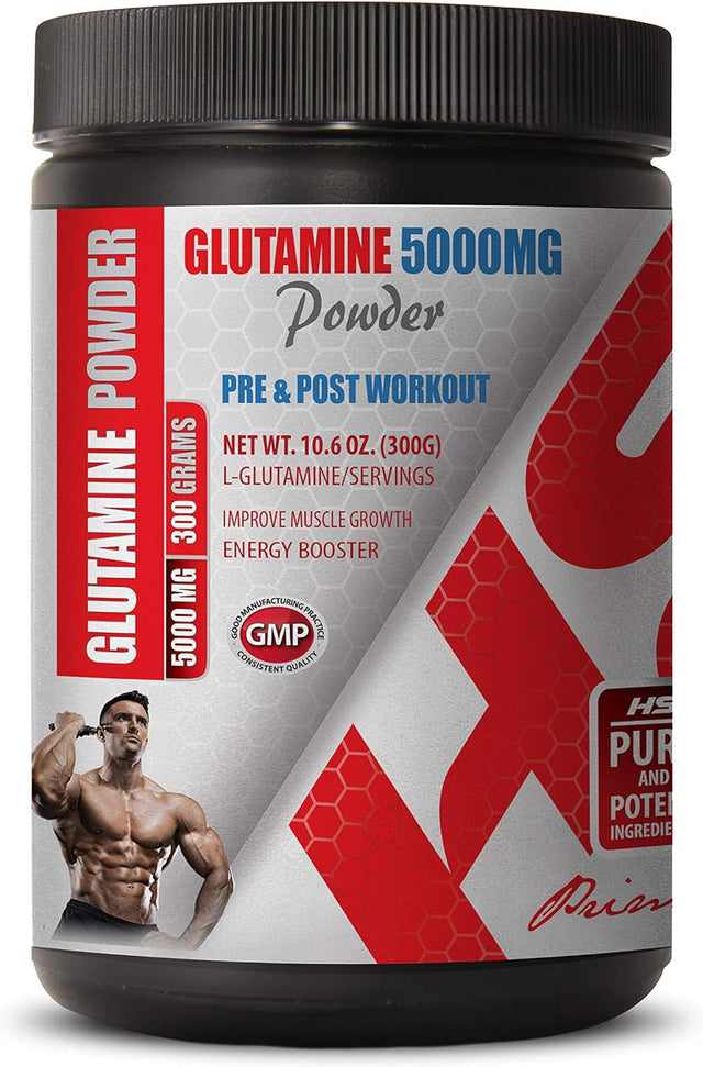 Post Workout Powder - PRE & Post Workout - GLUTAMINE Powder 5000MG - Glutamine Essential Amino Acid - 1 Can 300 Grams