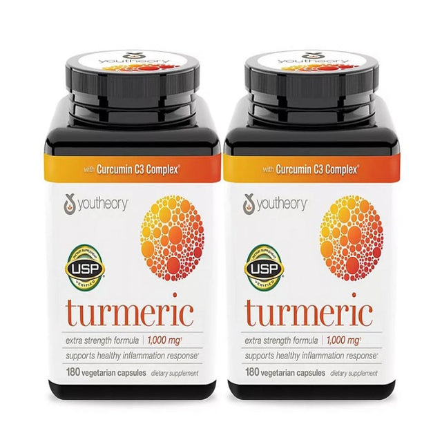 2 Pack | Youtheory Turmeric Extra Strength 1000Mg (180 Ct.)