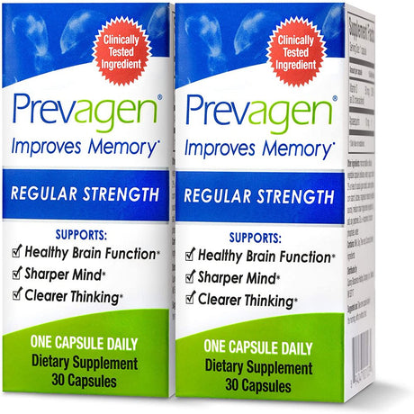 Prevagen Improves Memory - Regular Strength 10Mg 30 Capsules |2 Pack| with Apoaequorin & Vitamin D | Brain Supplement for Better Brain Health, Supports Healthy Brain Function & Clarity