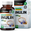 Inulin Powder Capsules - Organic Fiber Supplement - 1200Mg Chicory Root Fiber Pills for Digestive Support - Pure Soluble Fiber Supplements - 100 Vegan Tablets