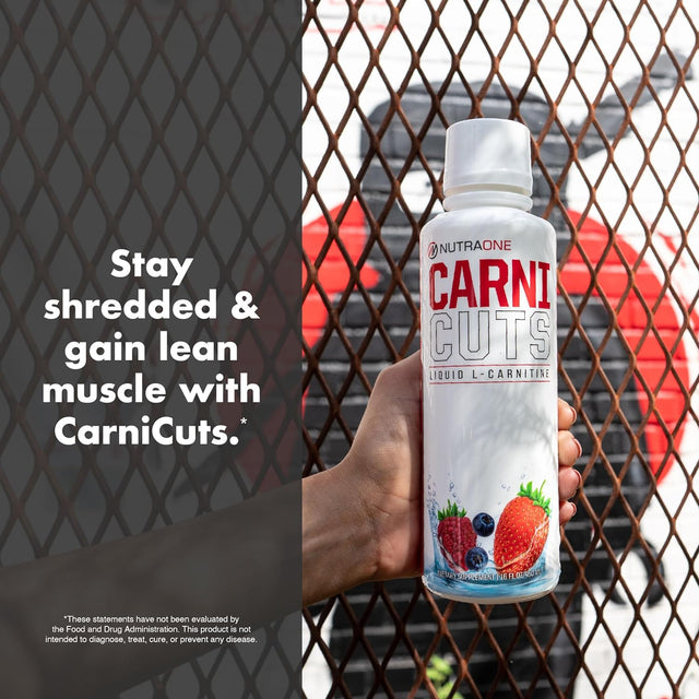 Carnicuts L-Carnitine Liquid Supplement by Nutraone Stimulant Free* (Berry Blast - 32 Servings)